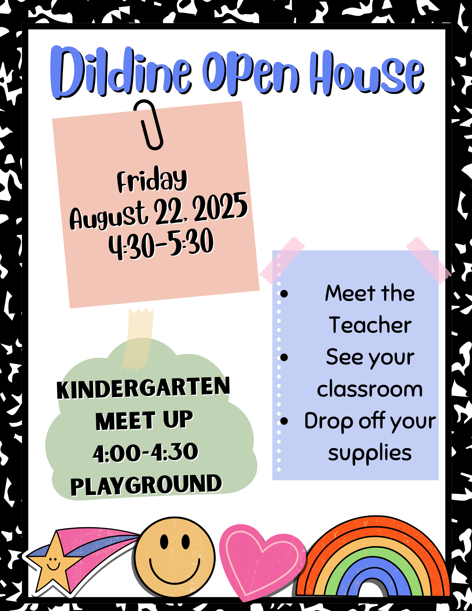 2025-2026 Back to School Open House Info